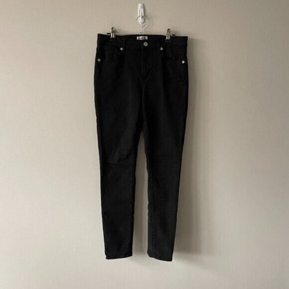Agolde Filter Free High Rise Denim Dark Wash Casual Skinny Leg Jeans Black 28 - Picture 2 of 10